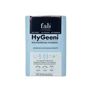 Fab Little Bag HyGeeni Disposal Bags for Nappies Incontinence Pads Ostomy & Catheter Bags Prevents Odours No Mess Eco Friendly Pack of 50 Bags - Bin