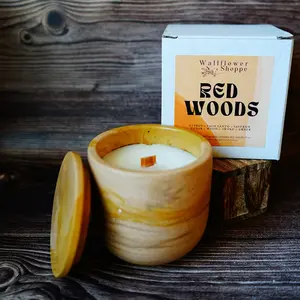 Red Woods Concrete Candle