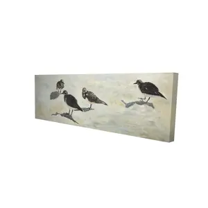 Begin Home Decor 2080-1648-AN513 16 x 48 in. Sandpiper Birds Canvas - Living Room Decor - Bird Art Prints