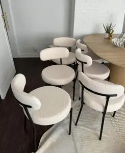 Set of 2 Boucle Dining Chairs