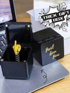 1pc Funny Middle Finger In A Box Surprise Gift Box, A Fun and Quirky Middle Finger Toy, A Prank Surprise Gift for Family and Friends, Perfect for Holiday Parties, Birthday Parties, And Party Supplies.
