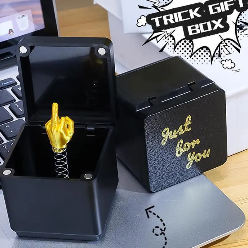 Mother's Day Gift 1pc Funny Novelty Middle Finger In A Box Surprise Gift Box, A Fun and Quirky Middle Finger Toy, A Prank Surprise Gift for Family and Friends, Perfect for Holiday Parties, Birthday, Prank Gag Gift, Prank Gifts