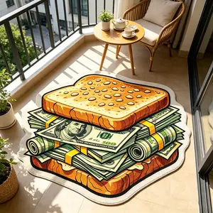 Creative Irregular Shape Home Decorative Rug, Street Style Artistic Carpet, Washable Soft Plush Mat, Home Decor for Living Room, Bedroom, Office