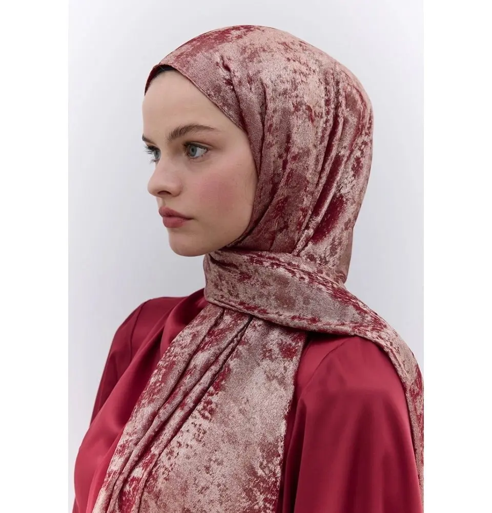 Luxury Shine Hijab Shawl - Red
