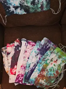 Assorted Tie-Dye Drawstring Backpacks – Colorful Handmade Bags for School, Gym, Travel, or Gifts
