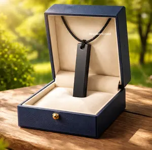 Black Amulet Obsidian Bar Crystal Pendant Healing Protection Energy Necklace