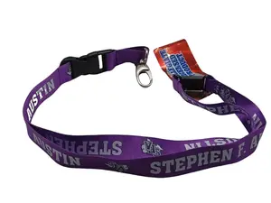 1" Mesh LanyardSport Stephen F. Austin Purple with White Lettering Lanyard badge holder