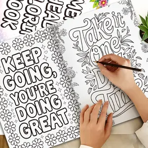 32-Page adult and child healing mental health coloring book, graffiti picture book to relieve stress and relieve anxiety, improve concentration and emotional management skills, creative coloring workbook suitable for home leisure meditation and relaxation