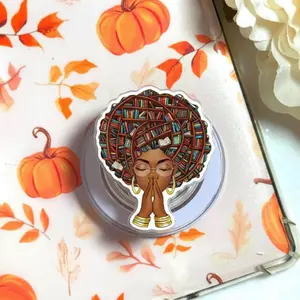 Black History Month Afro Reader Girl MagSafe Phone Grip, Book Lover Magnetic Phone Holder, Bookish Kindle Grip, African American Reader Gift, Literary Phone Stand