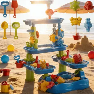 Garden,Beach, summervibes,Toddler Sand Water Table Toy,Water Activity Tables Summer Gift Toys for Outside Backyard,Summer Water Table, for Toddlers 3-5 4-7 Years Old, Fun Water Playset Outdoor Water Toys for Backyard, 5-Layer Thickened Water Play Table