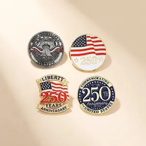 American Independence Day Lapel Pins Set, Patriotic Party Gifts for Men & Women, Veterans Memorial Badges, Usa Celebratory Accessories
