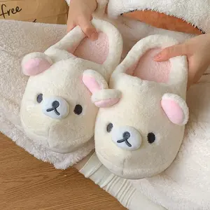 Rilakkuma Cotton Slippers Unisex Winter Indoor Outdoor Wearable Anti-Slip Home Warm Cotton Shoes Cute Design For Men And Women