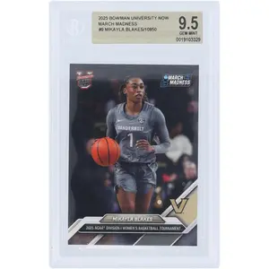 Mikayla Blakes Vanderbilt University 2025 Bowman University Now March Madness #9 BGS Authenticated 9.5 Card