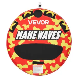 VEVOR Towable Tubes for Boating, 2-Rider Inflatable Boat Tubes and Towables, 340lbs Capacity Water Sport Tube for Boat to Pull - with Anti-Slip Pad, Full Nylon Cover, Padded Handles & Safety Valve