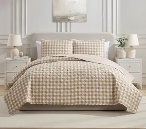 VCNY Home Gingham Microfiber Quilt Set, King