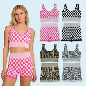 Adult women pink checkered outfit