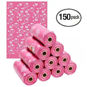 10 Pieces (150 Pack) Strawberry Scented Sanitary Pad Disposal Bags, Disposable Mini Trash Bags for Tampons, Women's Privacy Urinal Bags