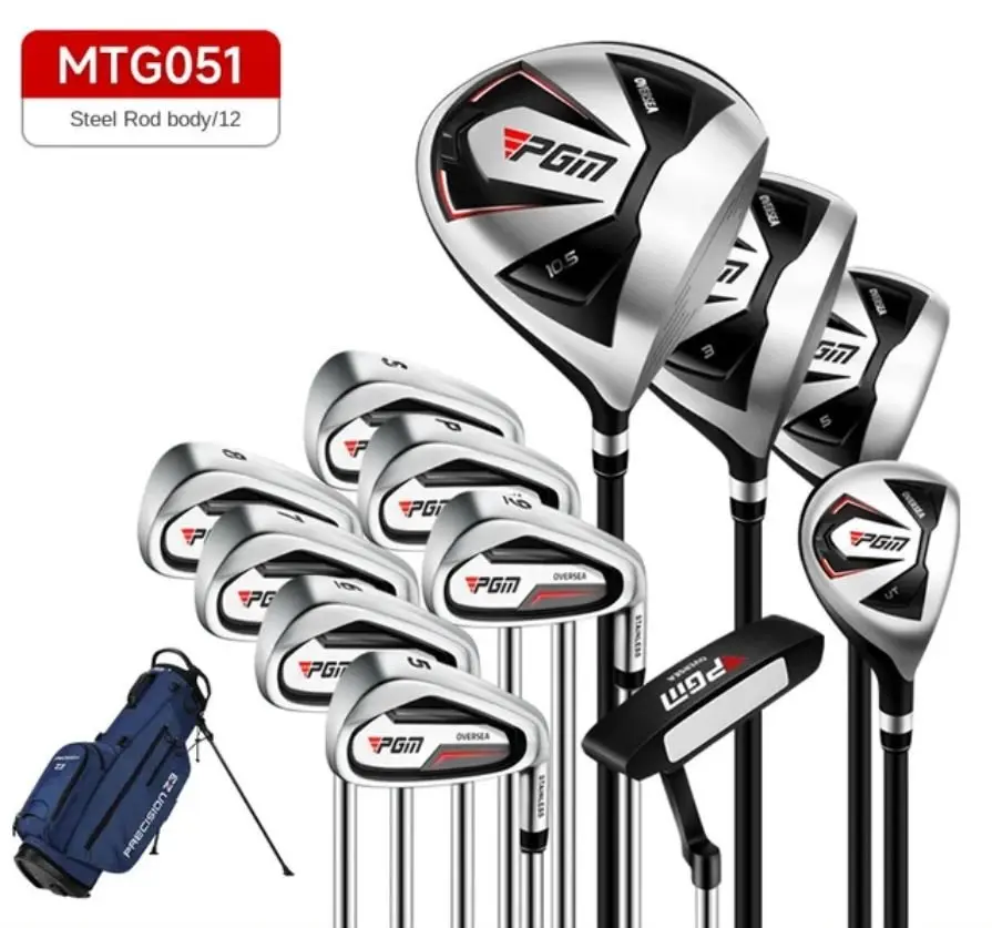 PGM MTG051 Men's Complete Golf Club Set - High Fault Tolerance Right-Handed Beginner's Kit with 12 Clubs