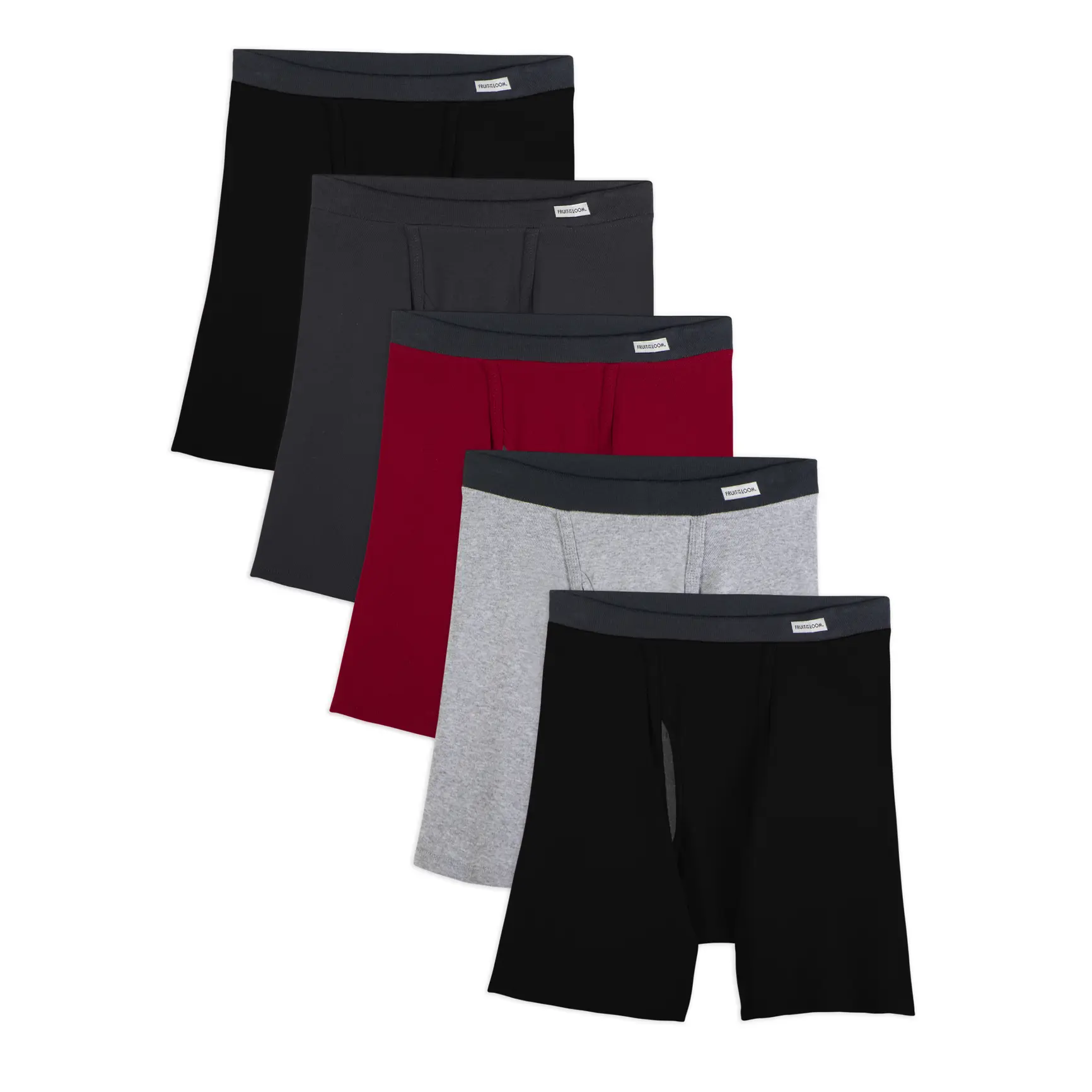 Fruit Of The Loom Mens Coolzone Covered Waistband Boxer Brief 5 Pack Regular Fit Underwear Breathable Elastic Underwear
