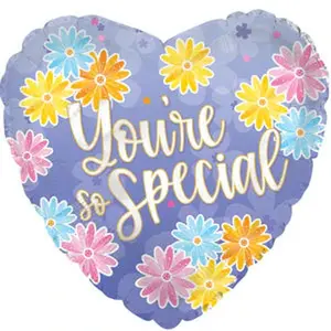 9" MINI You're So Special Periwinkle Heart Shape Foil AIR FILL ONLY Balloons (5 pack) #224182