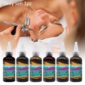 30ML Airbrush Eyebrow Pigment - Waterproof Long-Lasting Black Brown PMU Ink, Mixable Tattoo Color for Brow Microblading