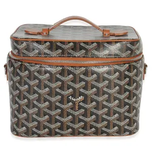 Pre-owned Goyard canvas Bag Accessories NY151544 Gold Black Goyardine Muse Vanity Case