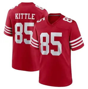 Men's Red #85 Kittle Football Jersey Retro Game Day Sports Shirt Breathable Fan Style Uniform Gift