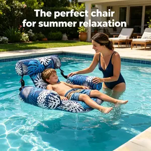 2 Packs Heavy Duty Inflatable Floating Lounge Chair Foldable & Portable for Pool Water Park Swimming Aid Beginner Friendly Easy Inflate Fold Storage Perfect for Pool Fun