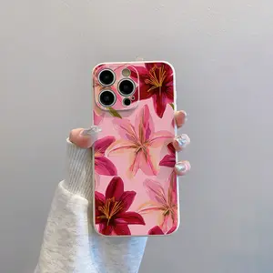 Vintage Cube Design Petal Pattern Shockproof Tpu Phone Case for iPhone 15 Series & More, Unique Gift Idea for Him Her