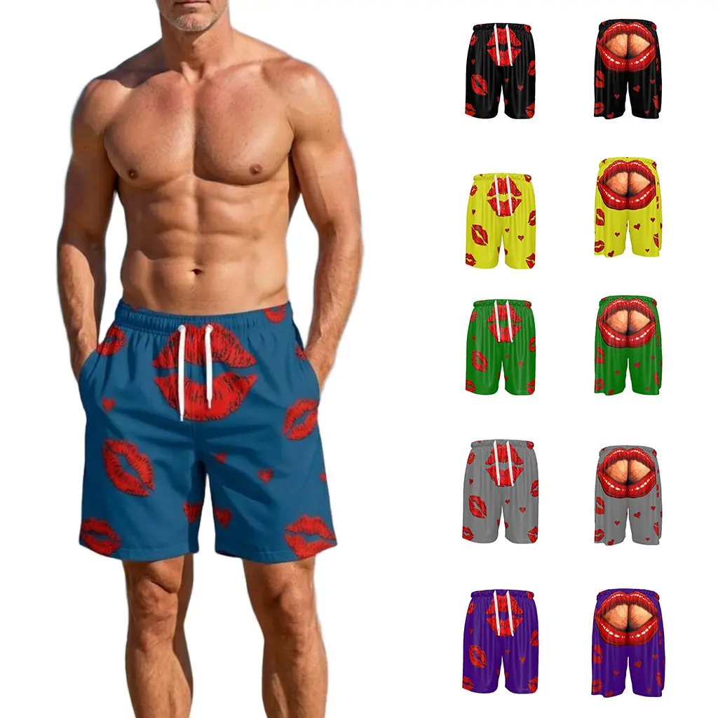 Men's Swim Trunks Funny Hairy Butt Cheek Gag Beach Shorts | Funny 3D Hairy Skin Print Beach wear with Pockets, Comfortable Trunks for Summer Pool Party Prank Gag Gifts