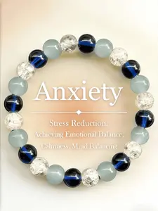 Anti-Anxiety Bracelet for Daily Wear, Stress Relief Beaded Bracelet, Casual Alloy Chain, All Seasons Accessory, Plain Pattern