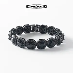 [LUMI31] Tennis Bracelet for Men & Women Cuban 12MM Wide Iced Out Chain Flip Bracelet with Giftbox for Adults