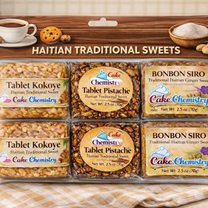 Cake Chemistry Haitian Traditional Sweet Sampler Pack 6-Pack -2 Each -Coconut Peanut Molasses Ginger Authentic Flavor