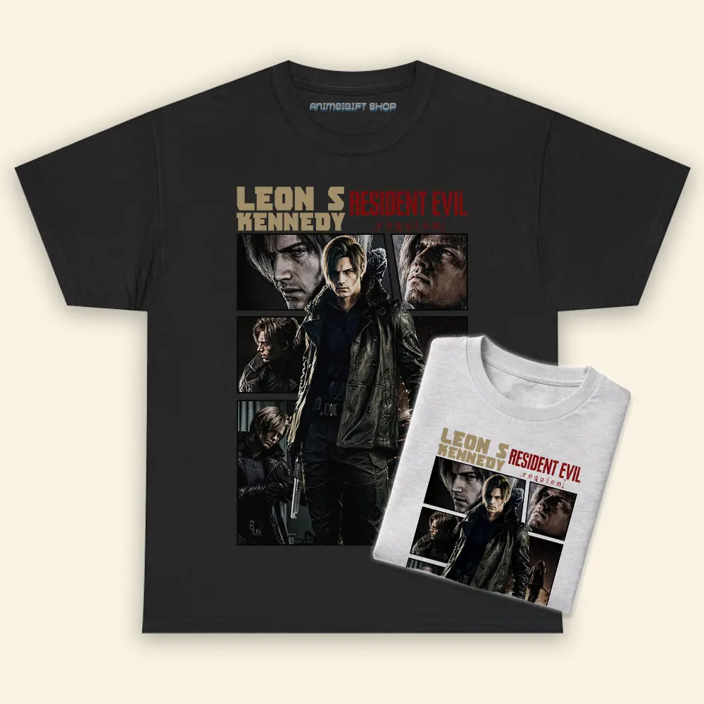 Leon Kenedy Resident Evil Game Vintage T-Shirt Leon Gamer Gift Graphic Tee Crewneck Unisex Size Gift For Fan