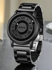 Men's Quartz Watch Set, Modern Casual Wristwatch, Steel Band, Mineral Glass Dial Window, Buckle Closure, Punk Style, Waterproof, Perfect Gift for Holidays/birthdays