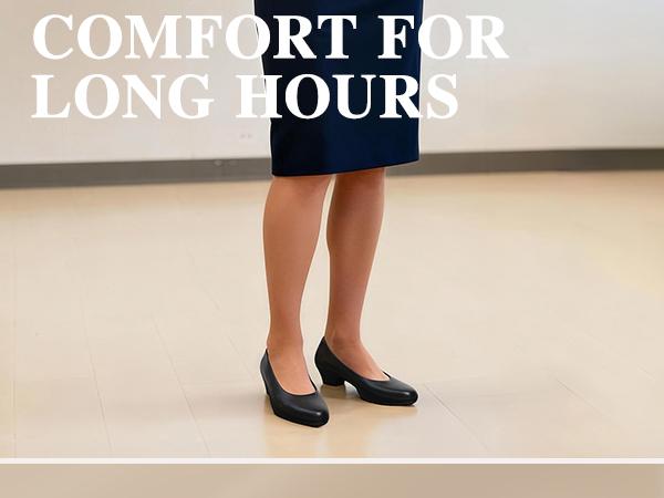 Dream Pairs Women's Closed-Toe Block Heels Pumps Arch Support Stand All-day Comfortable Footwear Shoes Classic Office Shoes Low Heels Leisure– 3D Cushion Insole, Breathable Lining, Quiet Lightweight Outsole, Work-to-Wedding Essential