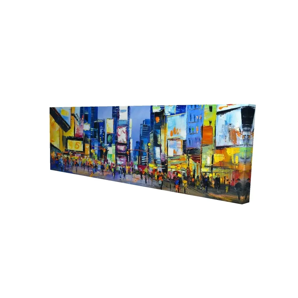 Begin Home Decor 2080-1648-CI34 16 x 48 in. Retro Cityscape Times Square Canvas - Home Decor Wall Art
