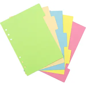 , 3 Sets A5 Size 6 Holes Ring Paper Divider Binder Index Page Tab Cards for Travel Diary Notebook Journal
