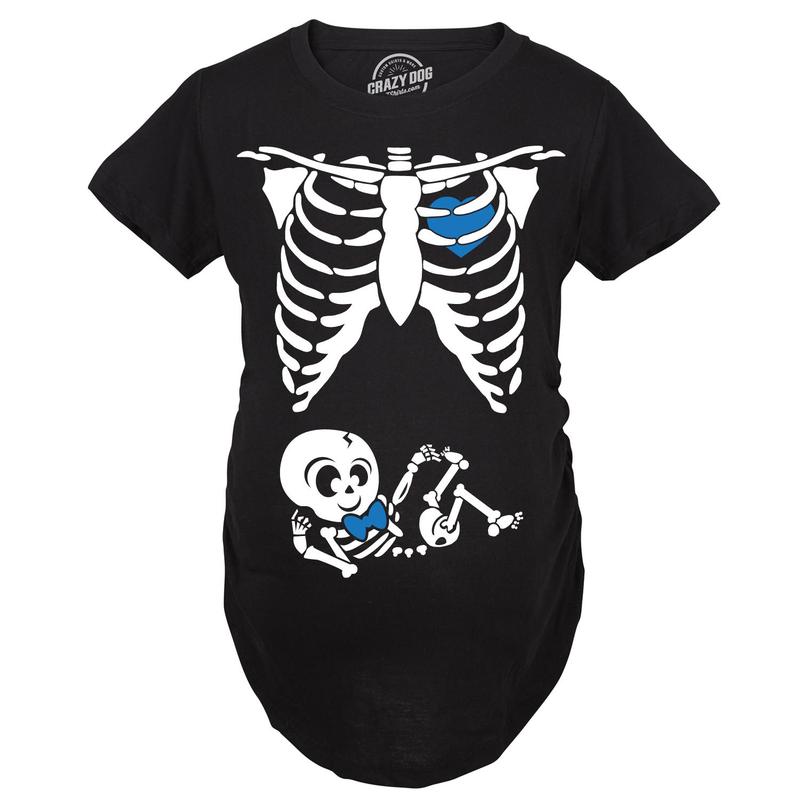Maternity Baby Boy Skeleton Cute Halloween Pregnancy Bump Tshirt Funny Graphic Maternity Tee Cute Pregnancy Tees With Plus Sizes Pregnant Halloween Maternity Wear Maternity Shirts