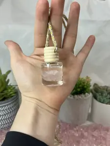 2pack Car Freshener Hanging Scent Diffuser 8ML oil Fragrance + Diffuser Long Lasting Crystals Healing Rose Quartz For Car+Gift Live