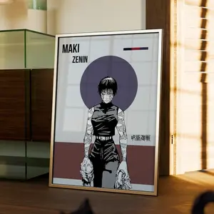 Maki Zenin Poster, Modern Jujutsu Kaisen Wall Art, Graphic Anime Design, Minimal Aesthetic Decor, Gift for Anime Otaku