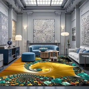 Marble Spiral Pattern Rug,  1 Count Non-slip Washable Floor Mat, Decorative Carpet for Home Living Room Bedroom Hotel Dormitory