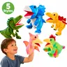 Colorful Unisex Soft Plush Fabric Dinosaur Hand Puppet - 5 Fun Styles (Triceratops, Stegosaurus, Tyrannosaurus Rex) with Manual Move, for Storytime, Kids Gifts (Toys & Hobbies, Classic & Novelty Toys, Puppet Theaters)