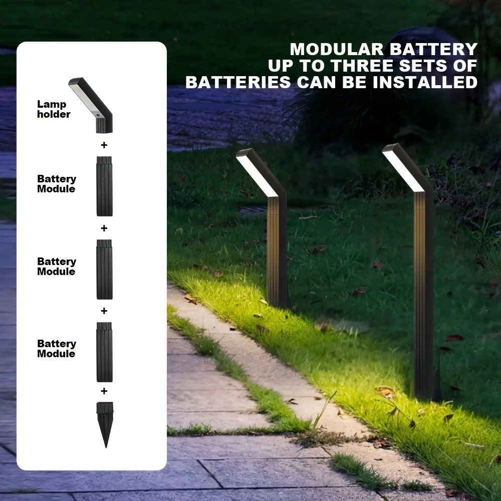 TazTir Solar Rechargeable Pathway Lighting - 1 Pack LED Outdoor Waterproof Lights with 8-12 Hours Lighting, Automatic Function, 3-Minute Easy Installation for Garden, Yard, Patio