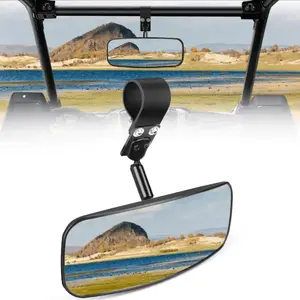 Nilight UTV Rear View Mirror 12in Wide Clear Convex Center Mirror with 3/4in 1.75in to 2in Clamps for Polaris RZR PRO XP R Pioneer 1000 Can Am Maverick X3 Kawasaki