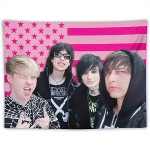 1 piece 3X5 Star Birthday and Decorations Colby Stuff Jake and Pink Tapestry Funny Wall Webber Hanging Johnny Johnnie Product, suitable for bedroom Gilbert aesthetic decorative high-definition print bedroom fun 4.0X6.0 feet - Power: No power required