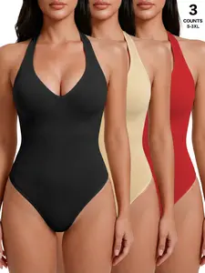 Women's Sexy Halter Bodysuit Underwear Going Out Backless Tank Top Sleeveless Thong Body Suits Summer Outfits