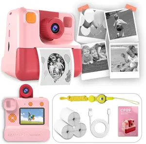 Instant Print Camera for Kids, 1080P Kids Instant Cameras,HD Selfie Digital Video Cameras Toddler 2 Rolls Print Paper with a Lanyard Charging Lens