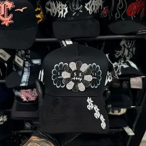 Cash Out Hats - Black Floral Design with Dollar Signs and SSS Logo