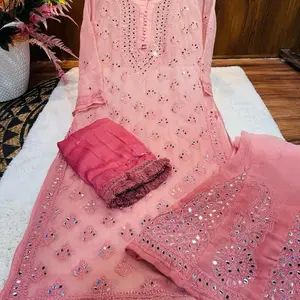 Women's Chikankari Kurti Set with Inner Pants & Dupatta - Yellow, Formal Women's Wear - Womenswear